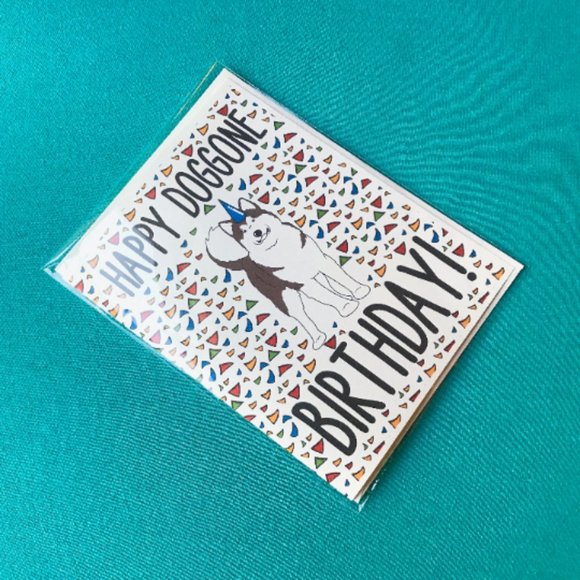 Alaskan Malamute Dog Happy Birthday Card Handmade - Picture 2 of 4